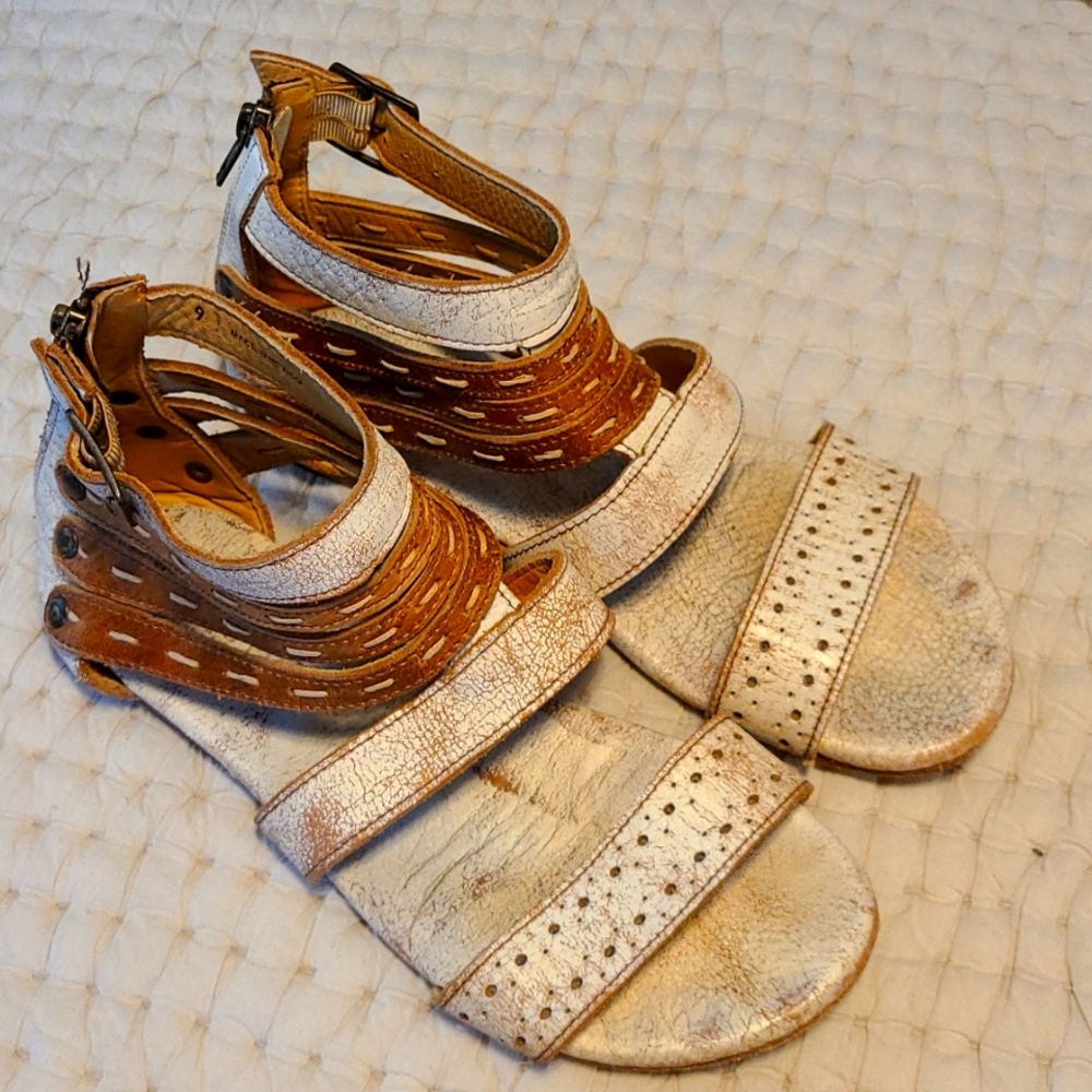 Bed Stu Artemis Leather Sandal Nectar Tan Lux Size 9
